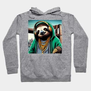 Deejay Sloth in the Middle-Brooklyn Green 2 Hoodie